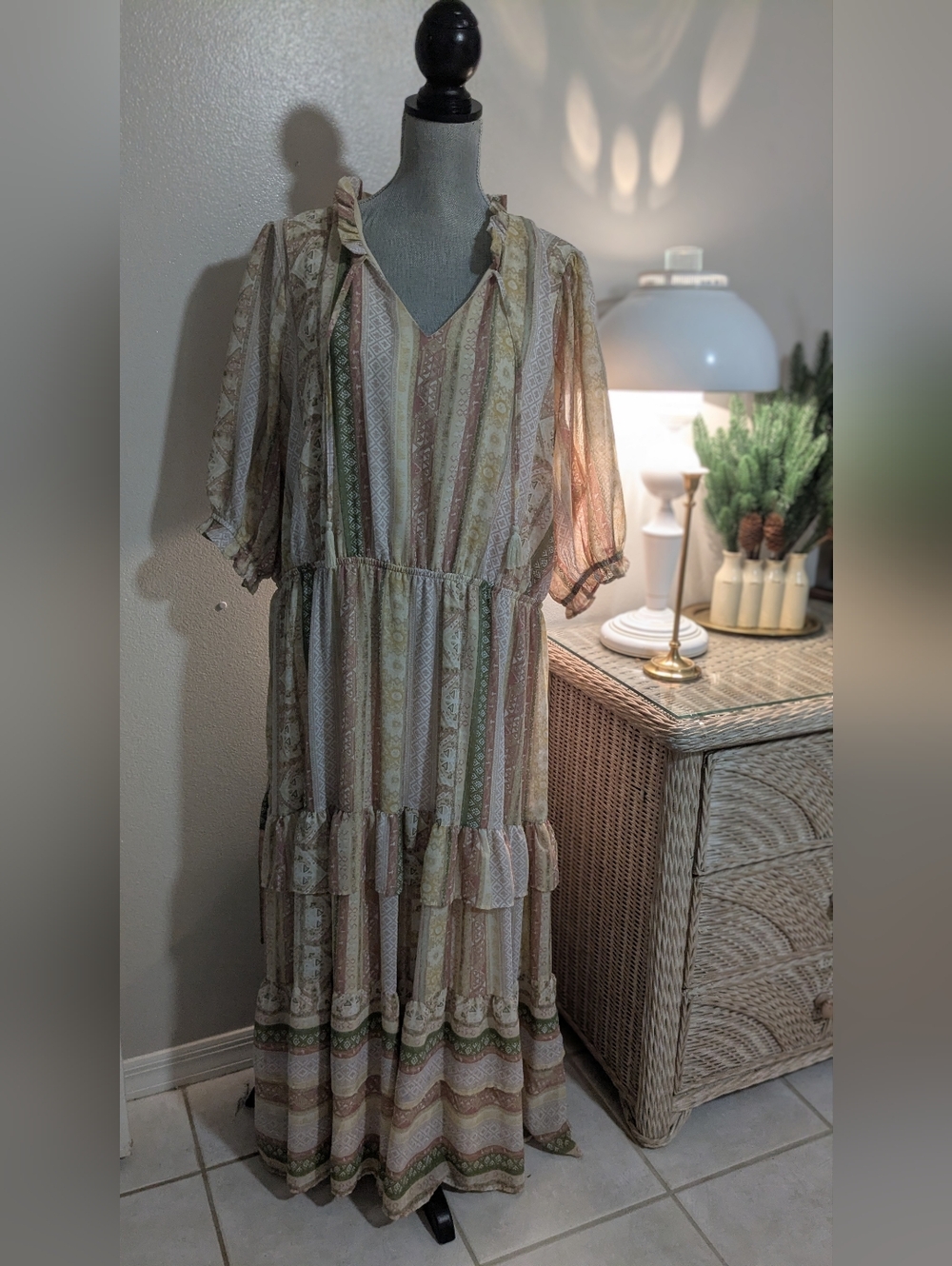 Wonderly 3X Boho maxi dress- BIN3